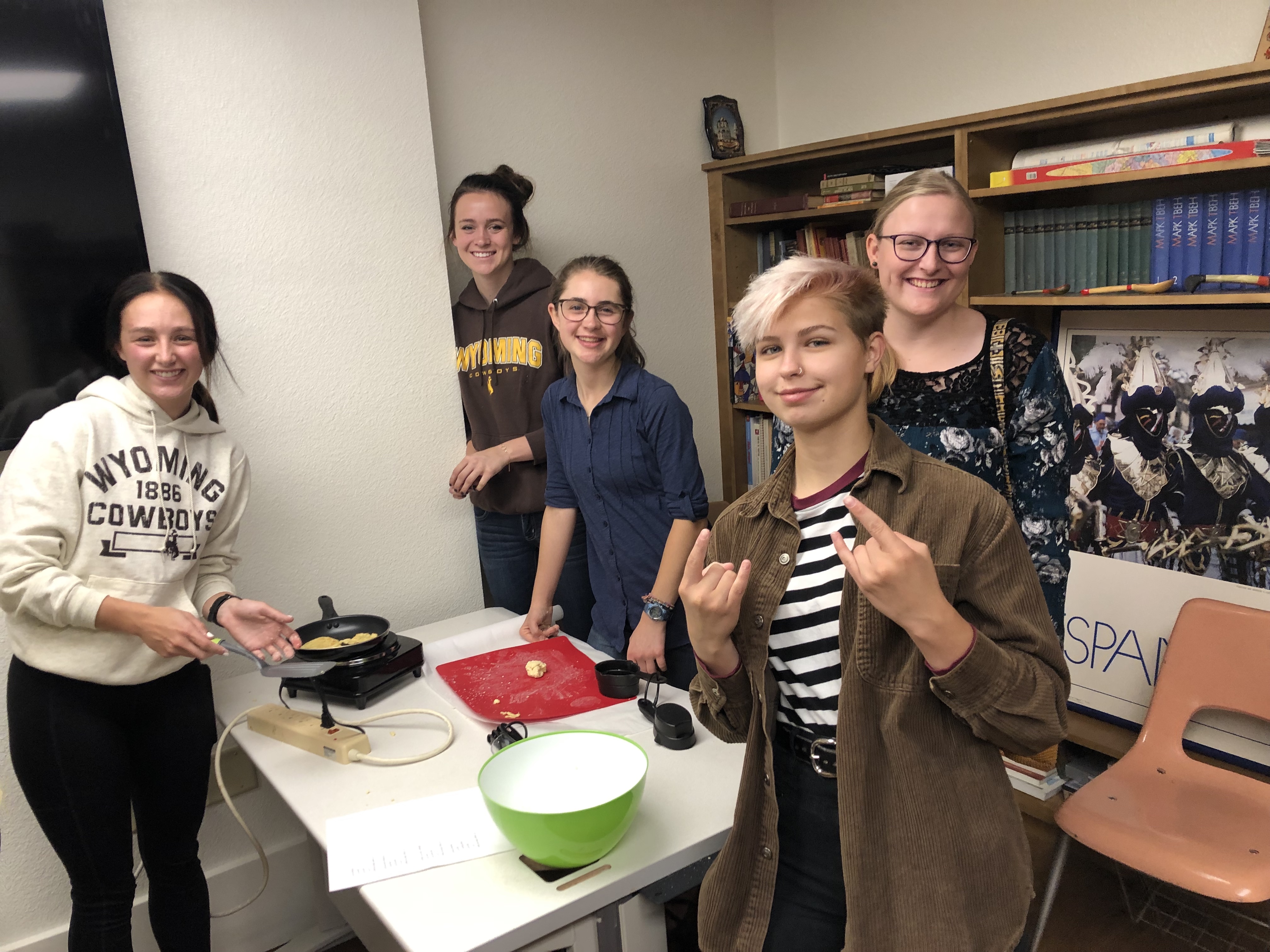 students cook during a class session