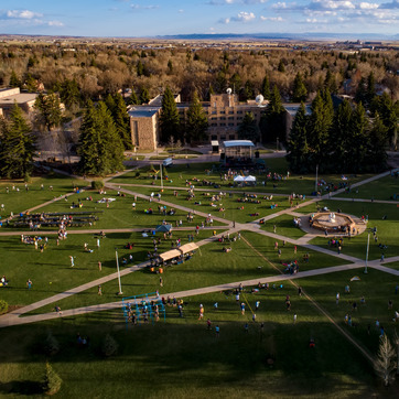 arial view of Prexy's Pasture at 2018 Union Fest