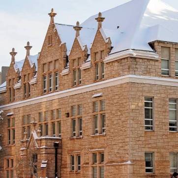 Geology Building in winter with snow on roof
