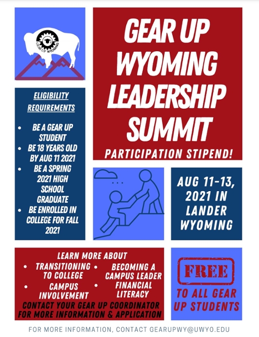A flyer for the 2021 leadership summit (all information is also laid out in the column to the right of this image)