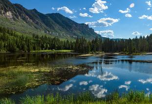 Image of a lake off of Cheif Joseph Scenic Highway in Park County, WY