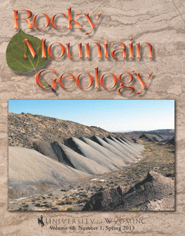 Cover of Rocky Mountain Geology Volume 48, Number 1.