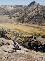 Two researchers on Lankin Dome,  Granite Mountains, Wyoming
