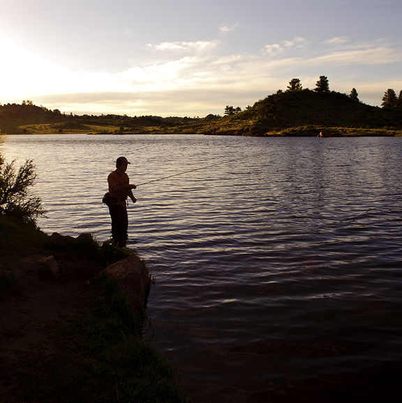 Fly fishing in the lakes around Laramie, Wy.