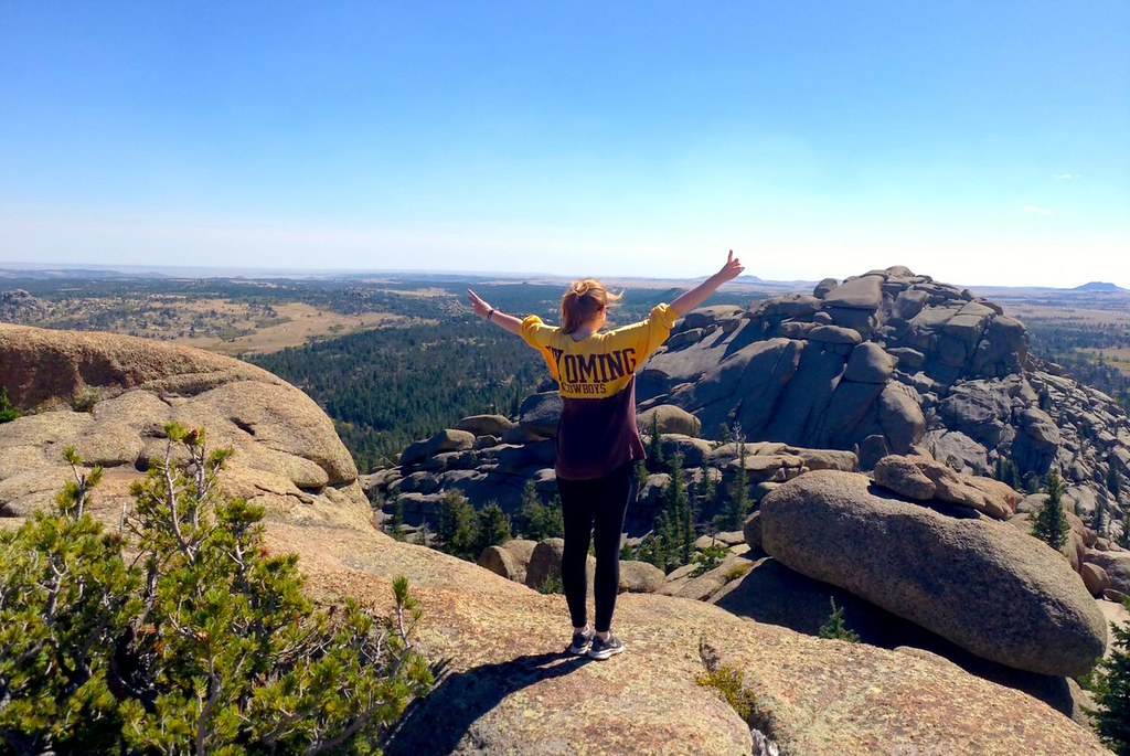 Wyoming international student at Vedauwoo
