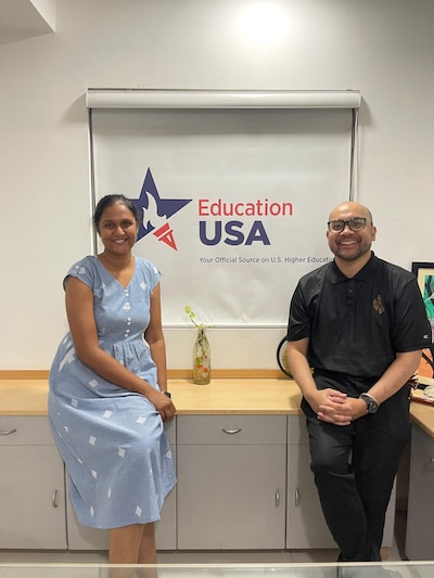 Daing with woman from Education USA