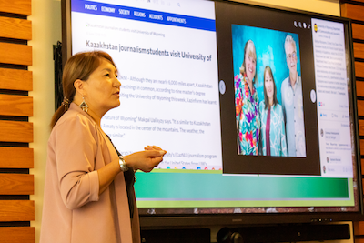 Karlyga presenting in 2022