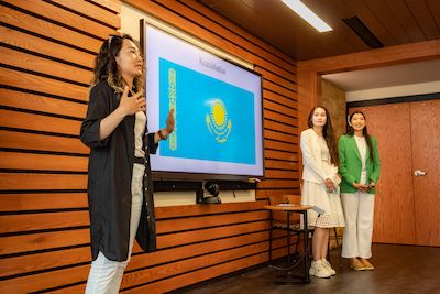 Khazakistan students presenting in 2022