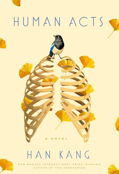 Human Acts cover, with a bird sitting on a ribcage
