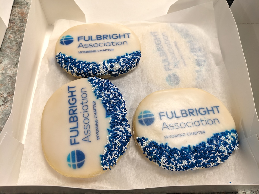 Fulbright logo cookies