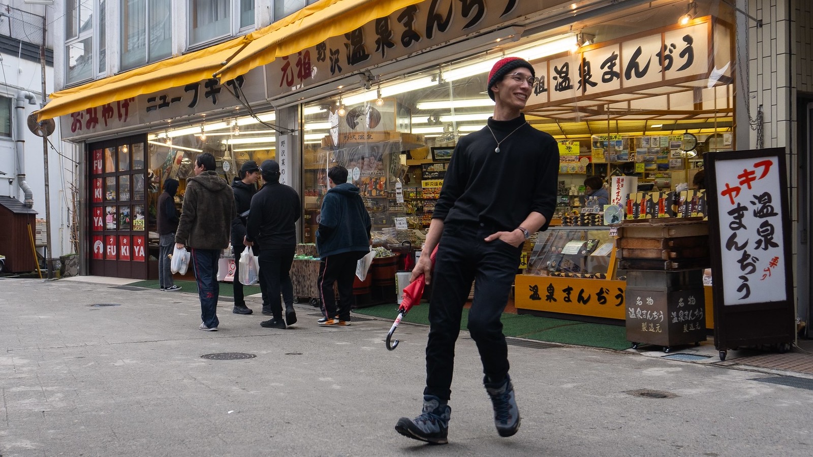 student in street in Japan