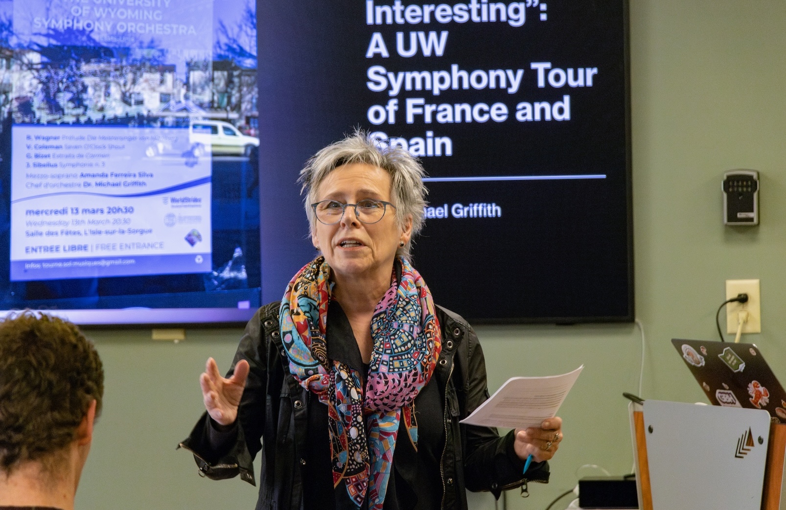 Caroline McCracken-Flesher speaks at Fireside Chat