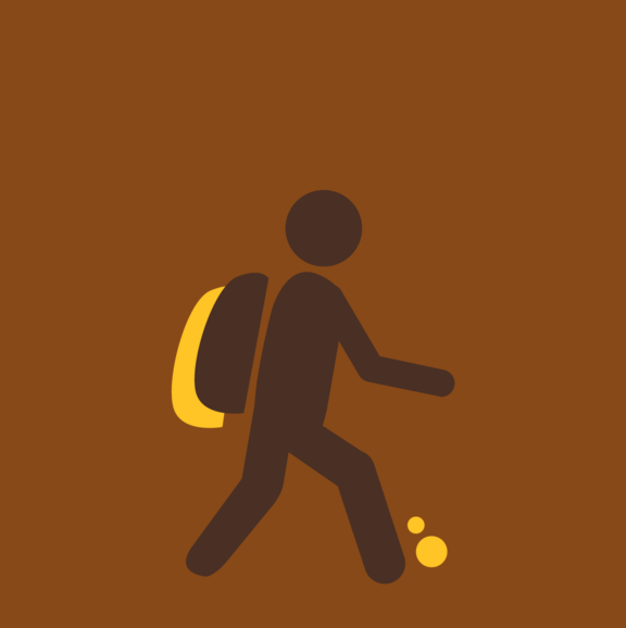 person walking with backpack icon