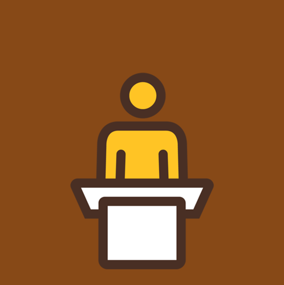 person at podium icon