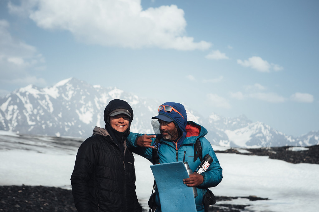Nolan Gerdes and friend at Nelchina Glacier in Alaska