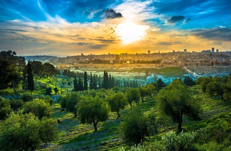 Jerusalem Old City at sunset
