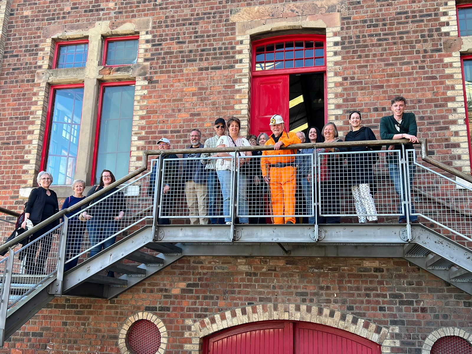 Scotland tour group photo at mining museum