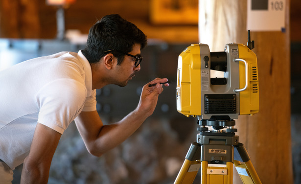 Student researching in Yellowstone