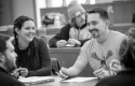 two students in a classroom