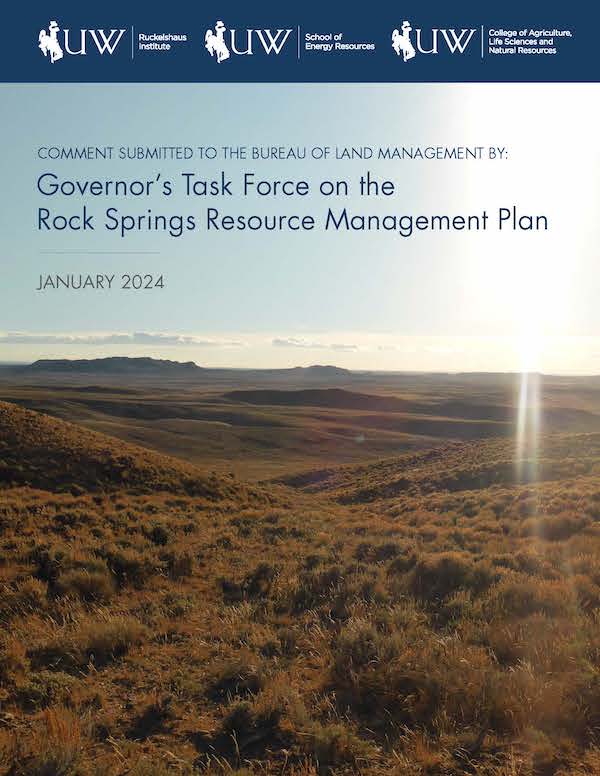 Cover of a report from the Rock Springs RMP Task Force