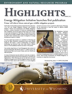 Environment and Natural Resources Program Highlights newsletter, spring 2012