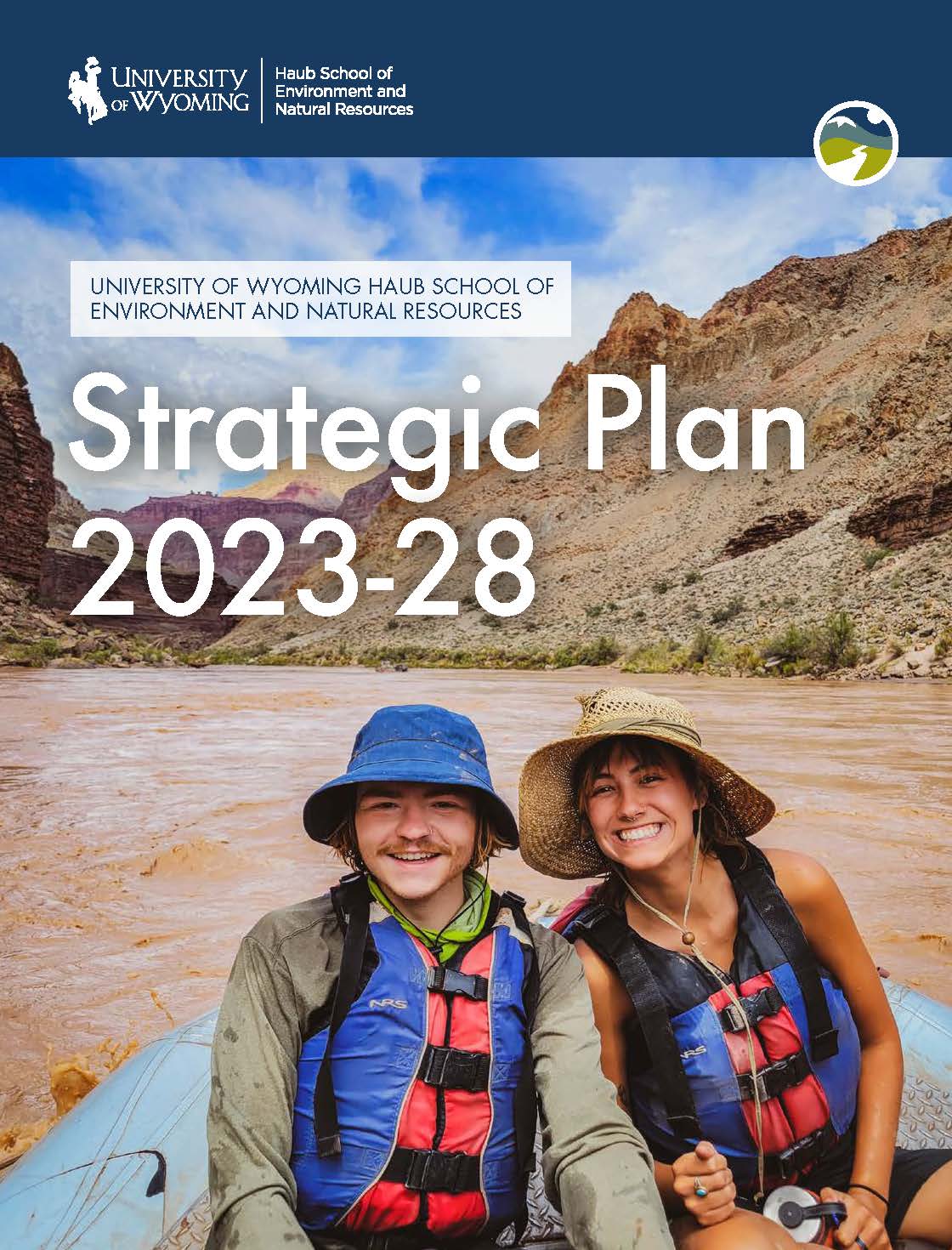 Cover of Strategic Plan with photo of two students in the Grand Canyon