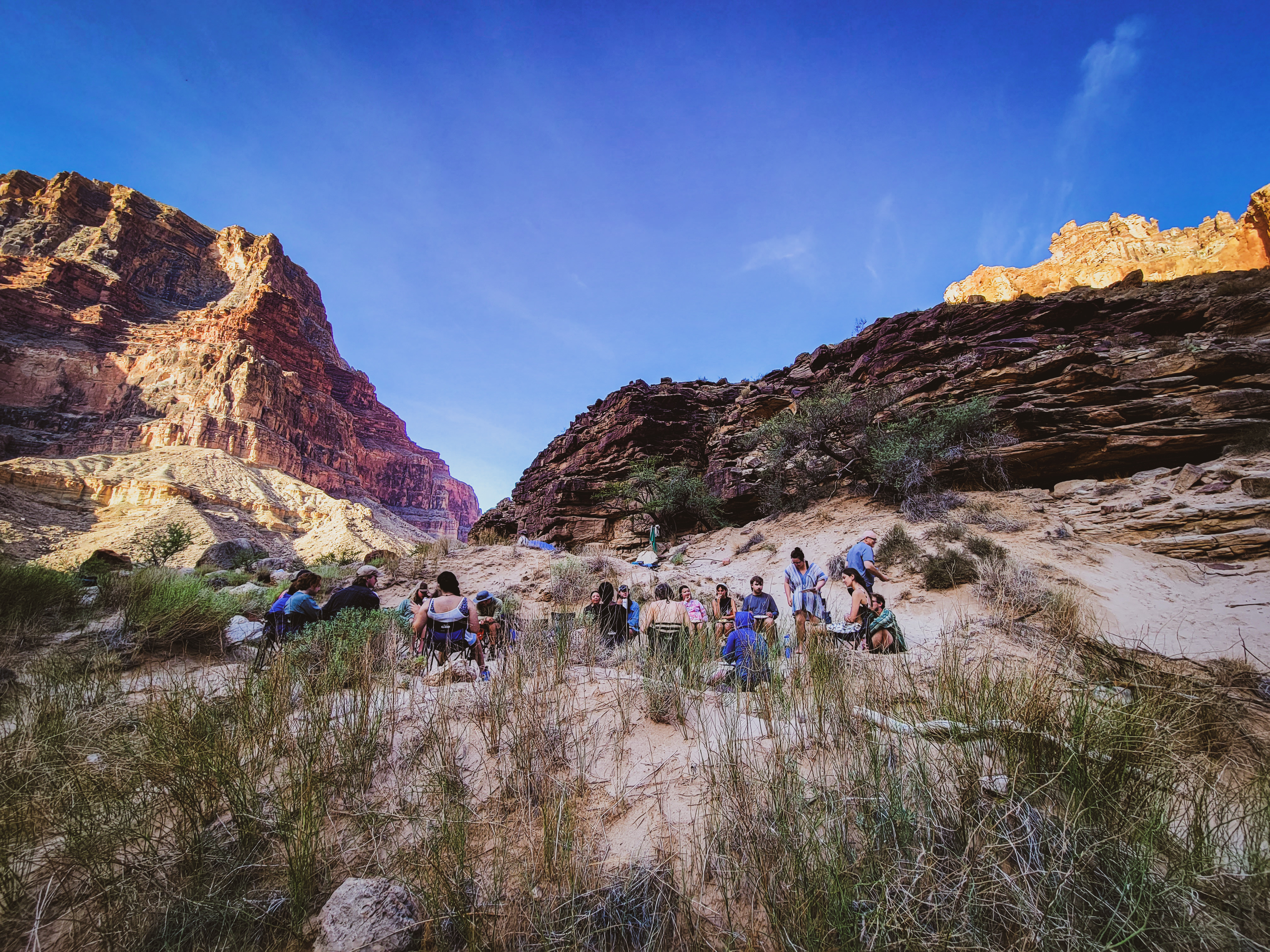people at camp in the Grand Canyon