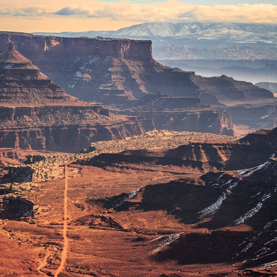 landscape with mountains and canyons