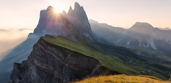 mountains with sunlight