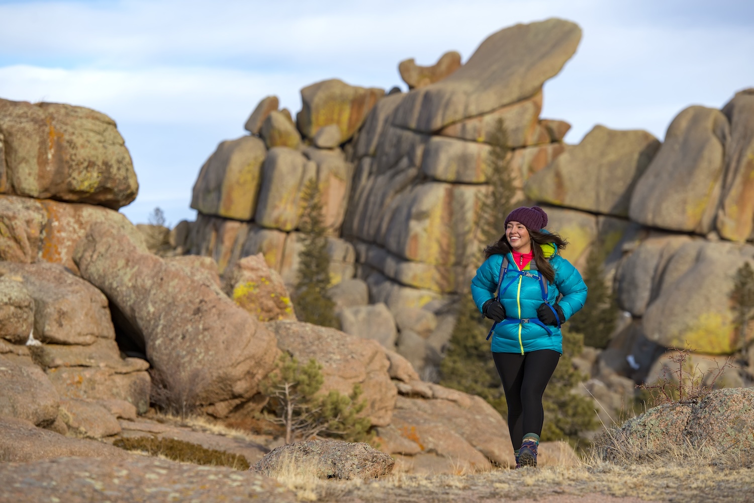 Student hiking