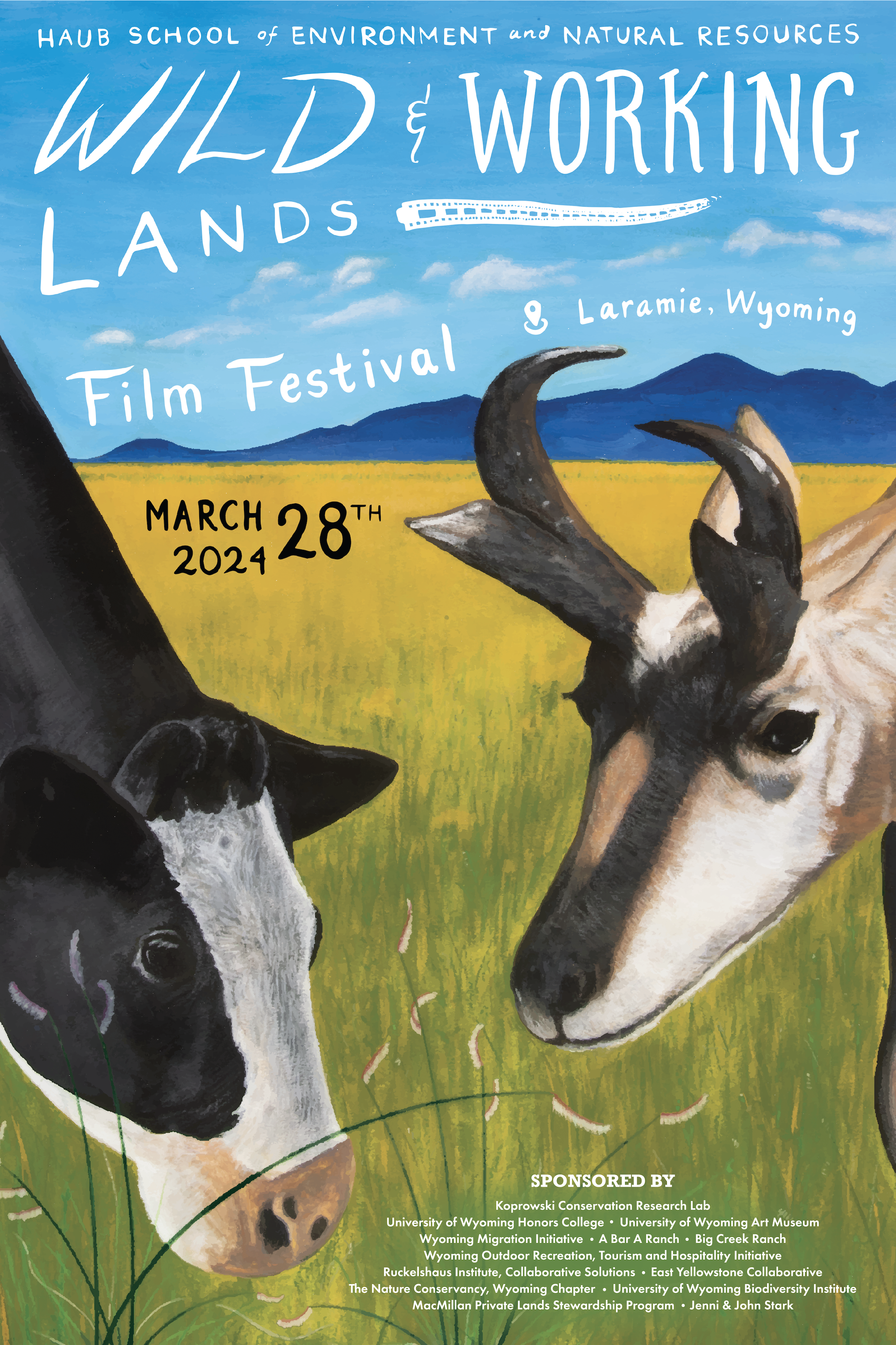 2024 Wild and Working Lands Film Festival Official Poster designed by Graham Marema