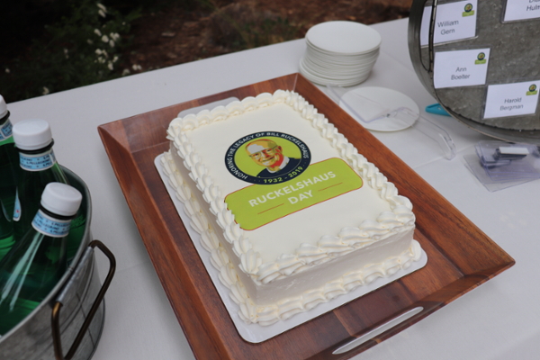 Photo of the cake at the Ruckelshaus Day tree dedication event.