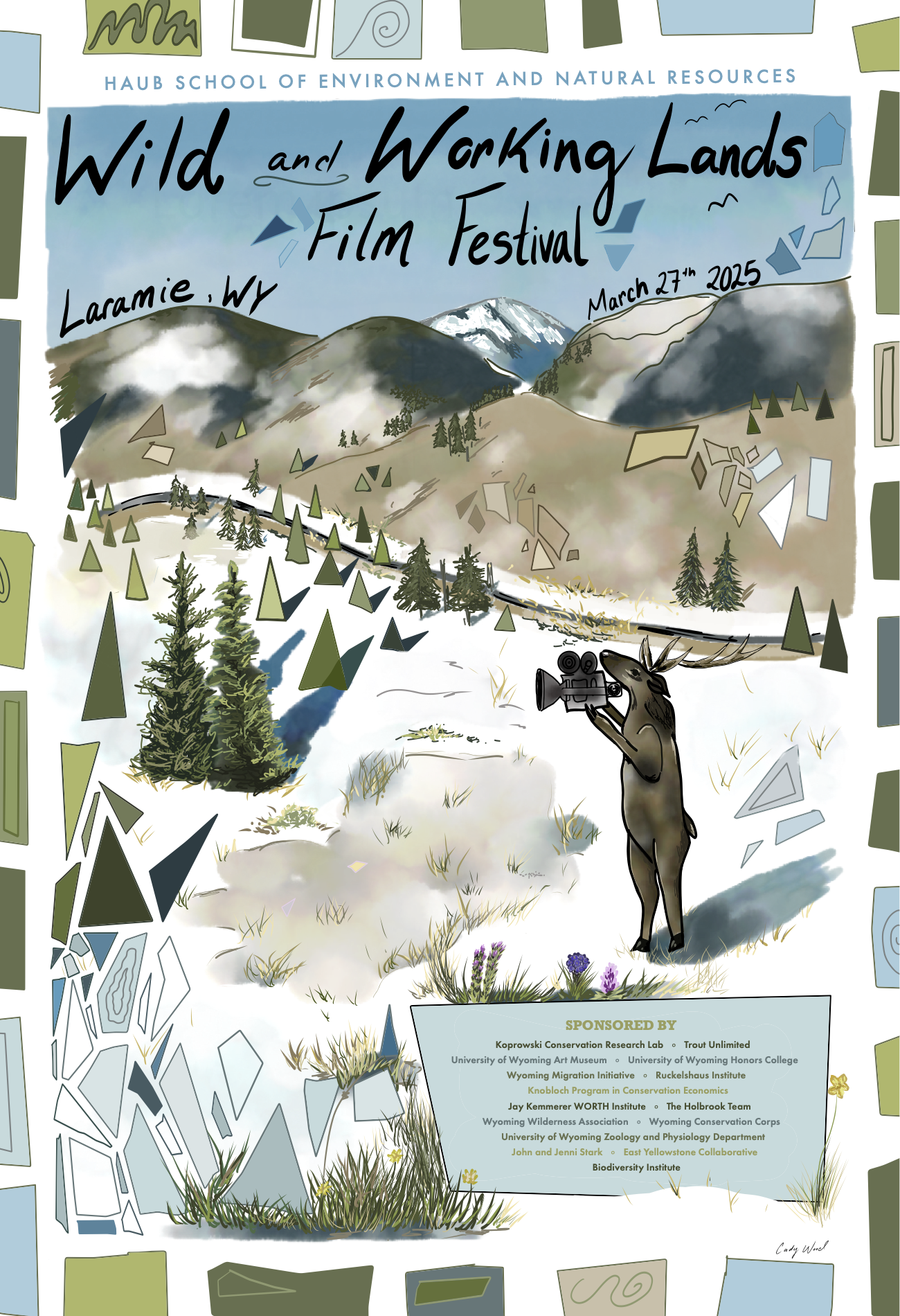 2025 artist poster for the Wild and Working Lands Film Festival