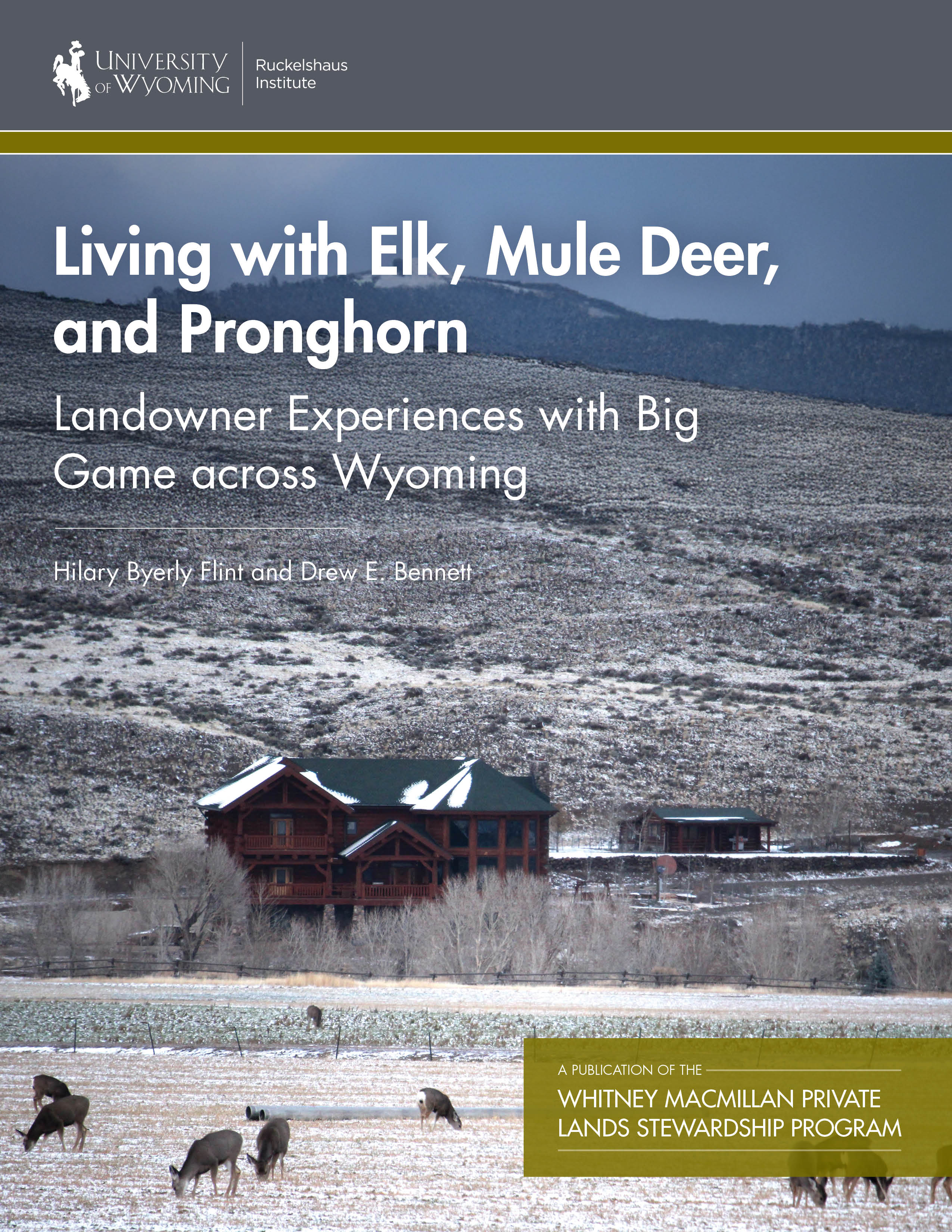 Cover of report with title and big game on land