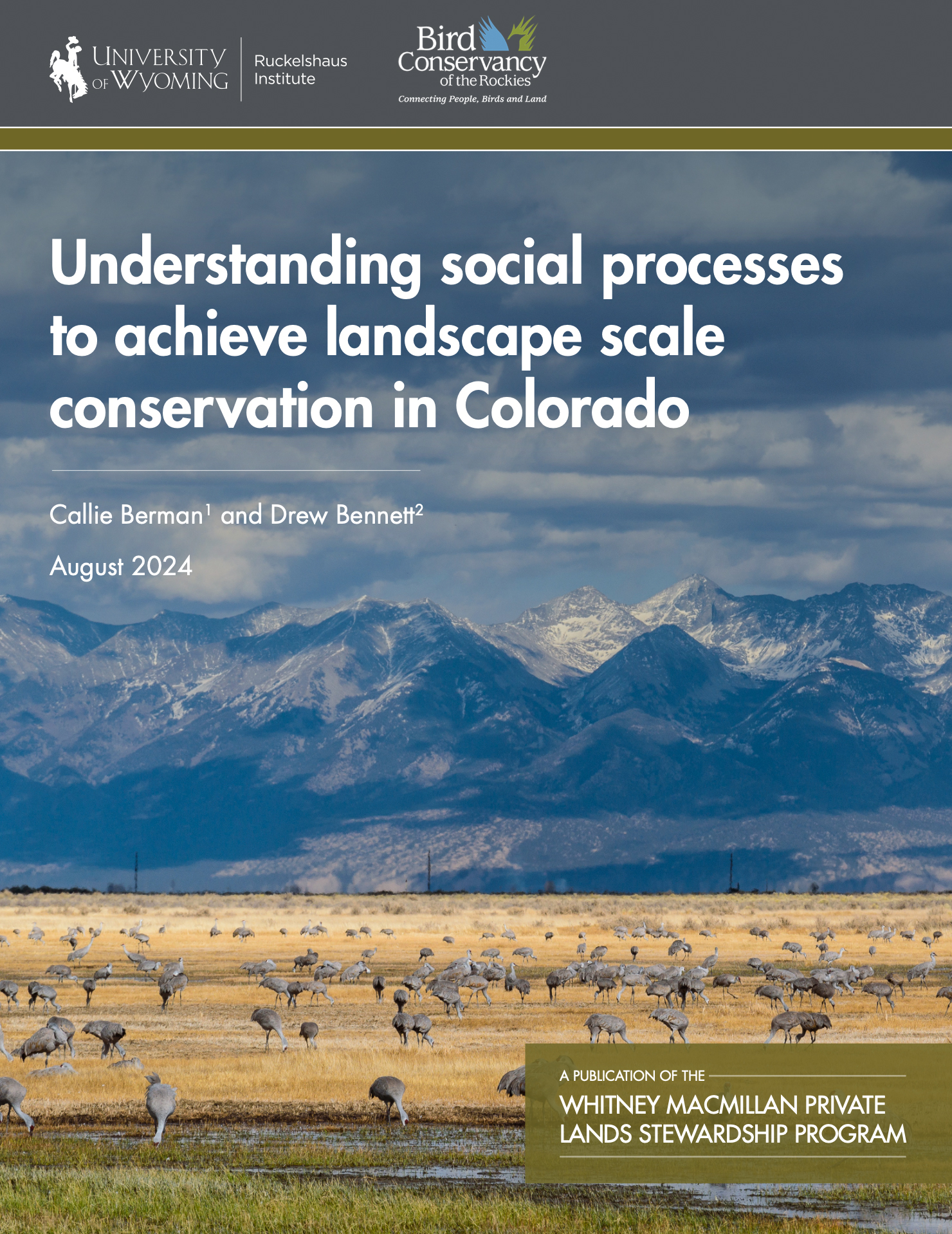 Cover of report Understanding social processes to achieve landscape scale conservation in Colorado