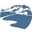 Circular blue Western Landowner's alliance logo with a river and mountains