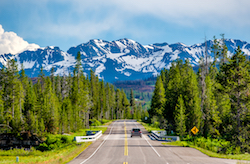 Mountain highway near Dubois, Wyoming