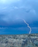 Lightning striking in the Thunder Basin National Grassland