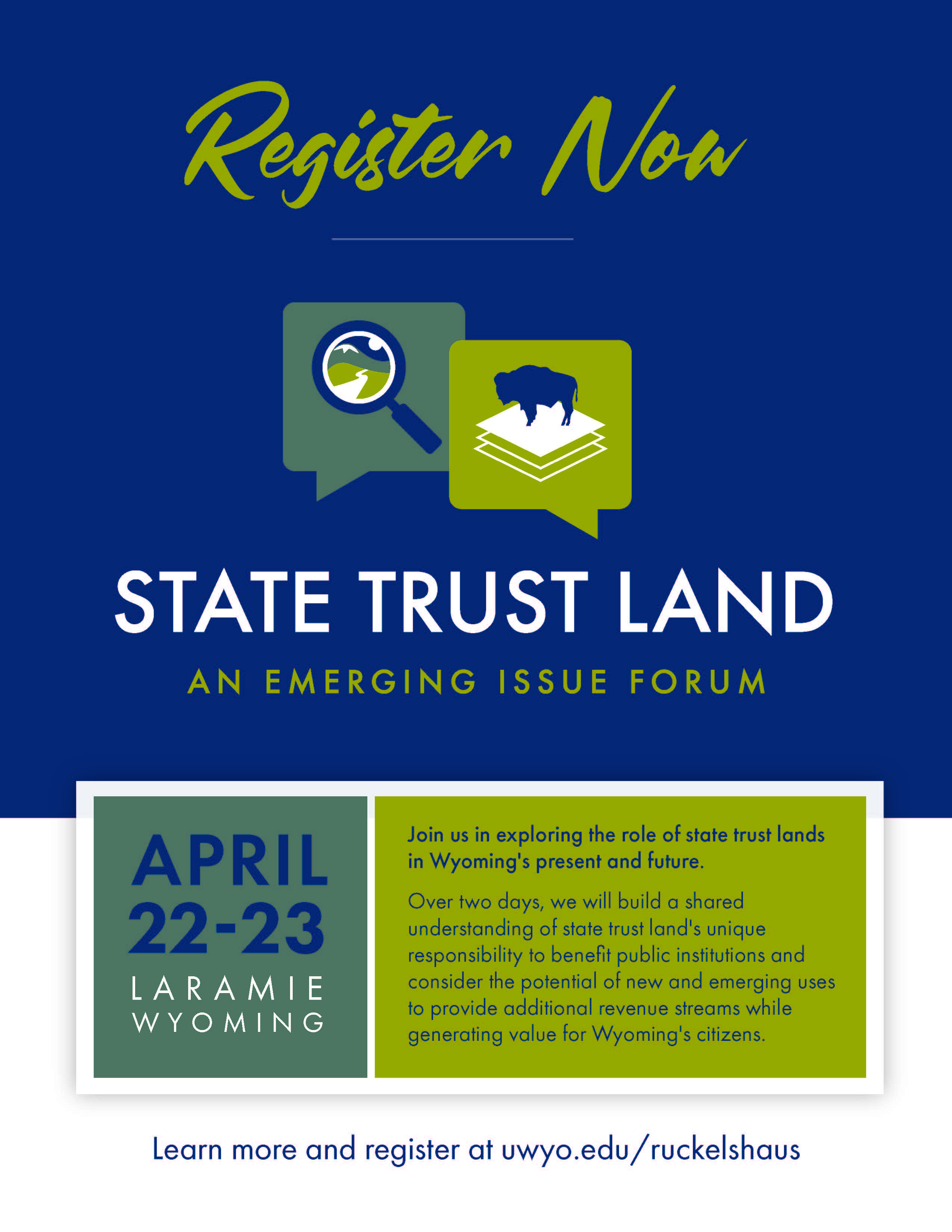 A flyer for the state trust land forum