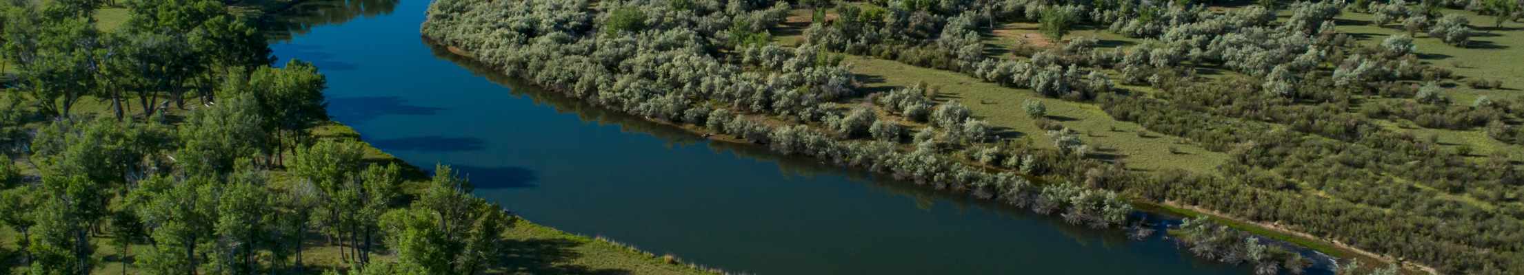 Aerial shot of a river