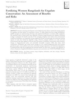 Fertilizing Western Rangelands for Ungulate Conservation: An Assessment of Benefits and Risks