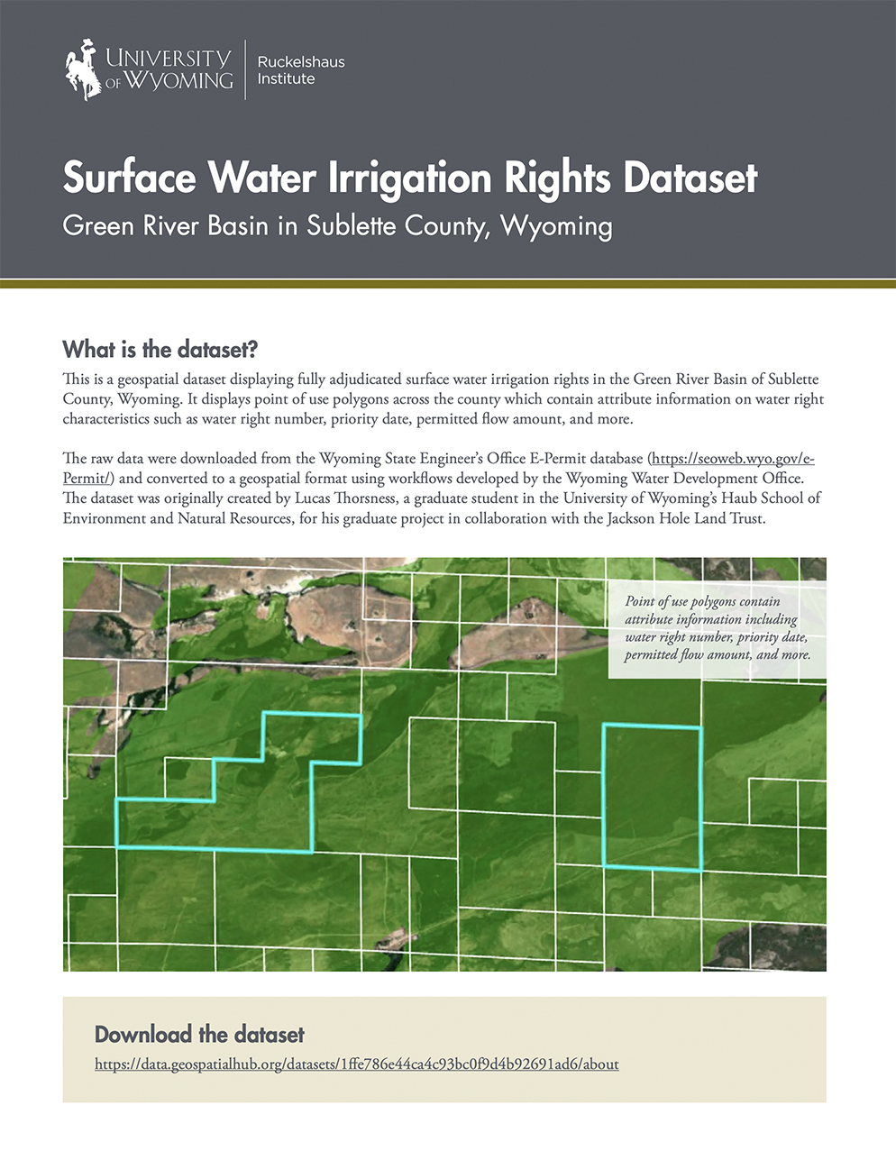 Cover of report with title and surface rights map