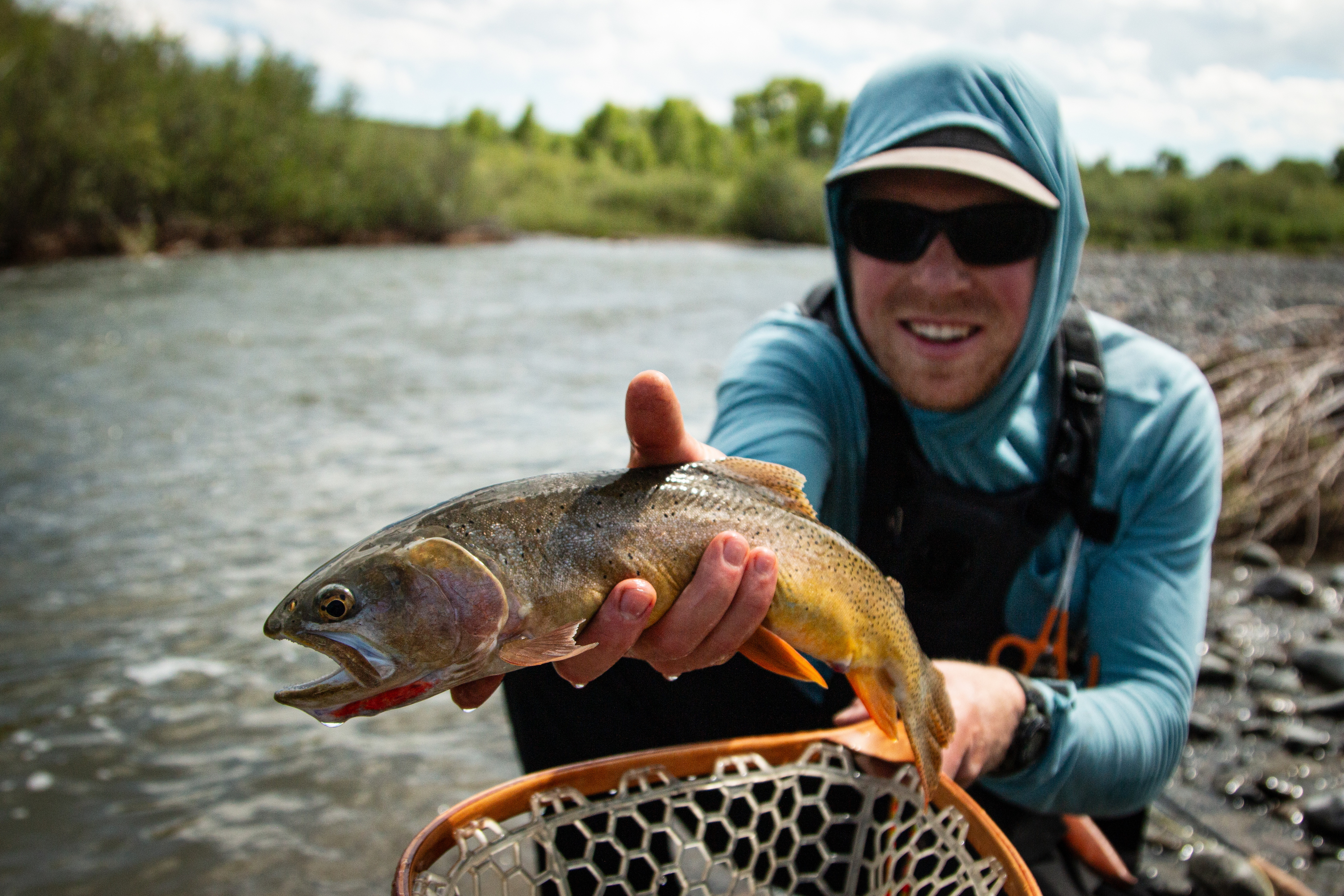 Pat with a fish