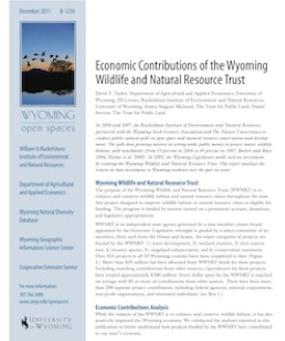 Report thumbnail of Economic Contributions of the Wyoming Wildlife and Natural Resource Trust 