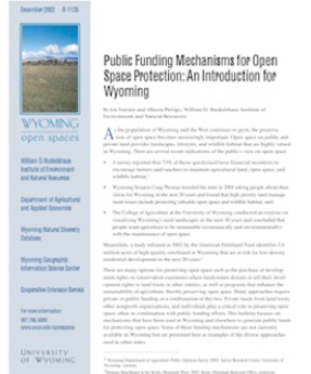 Report thumbnail of Public Funding Mechanisms for Open Space Protection: An Introduction for Wyoming