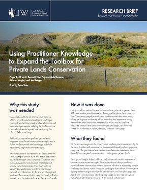 Report thumbnail of FUsing Practitioner Knowledge to Expand the Toolbox for Private Lands Conservation