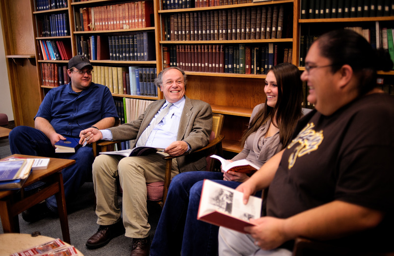 Photo of Professor Roberts and students 