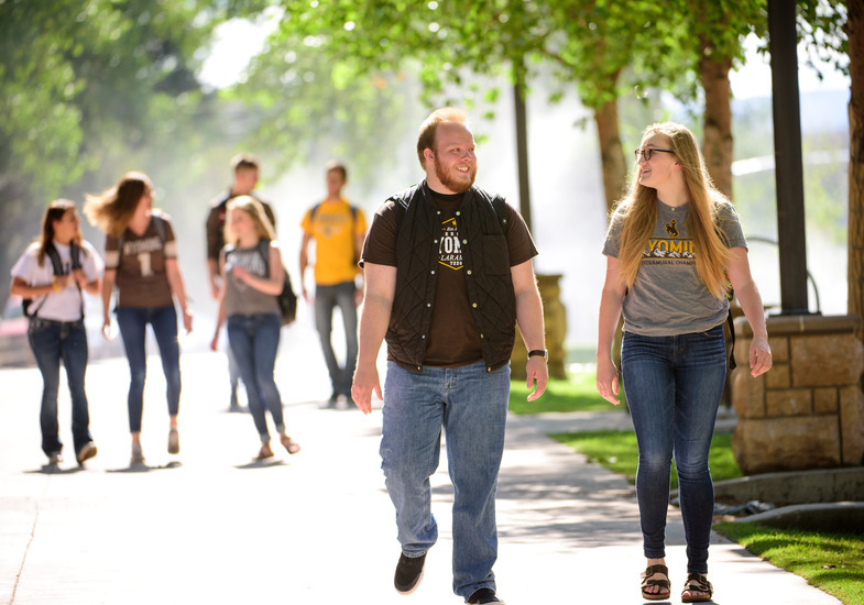 Photo of students walking on campus