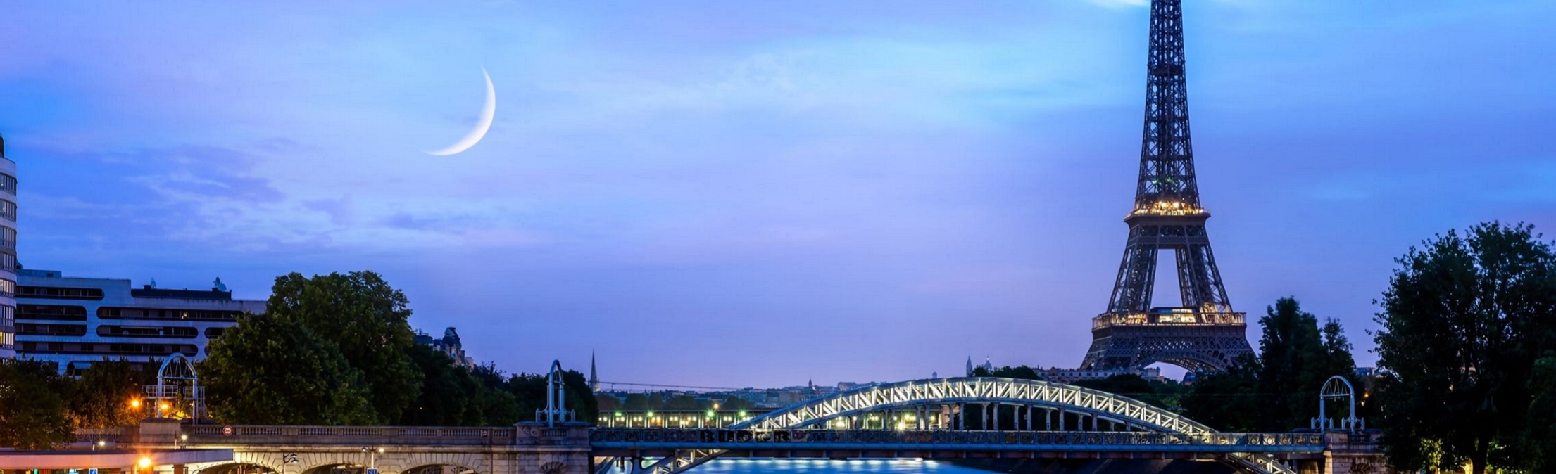 Landscape view of Paris with the city, bridge, and Eiffel Tower