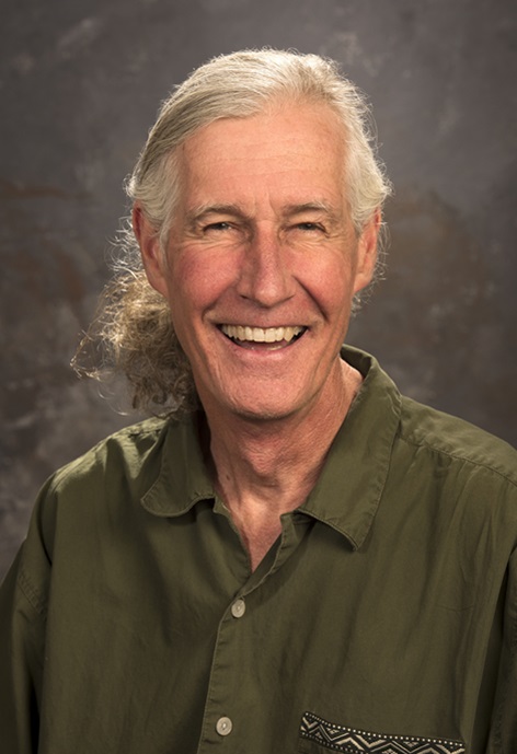 Paul Taylor wearing a green shirt in front of a grey background.